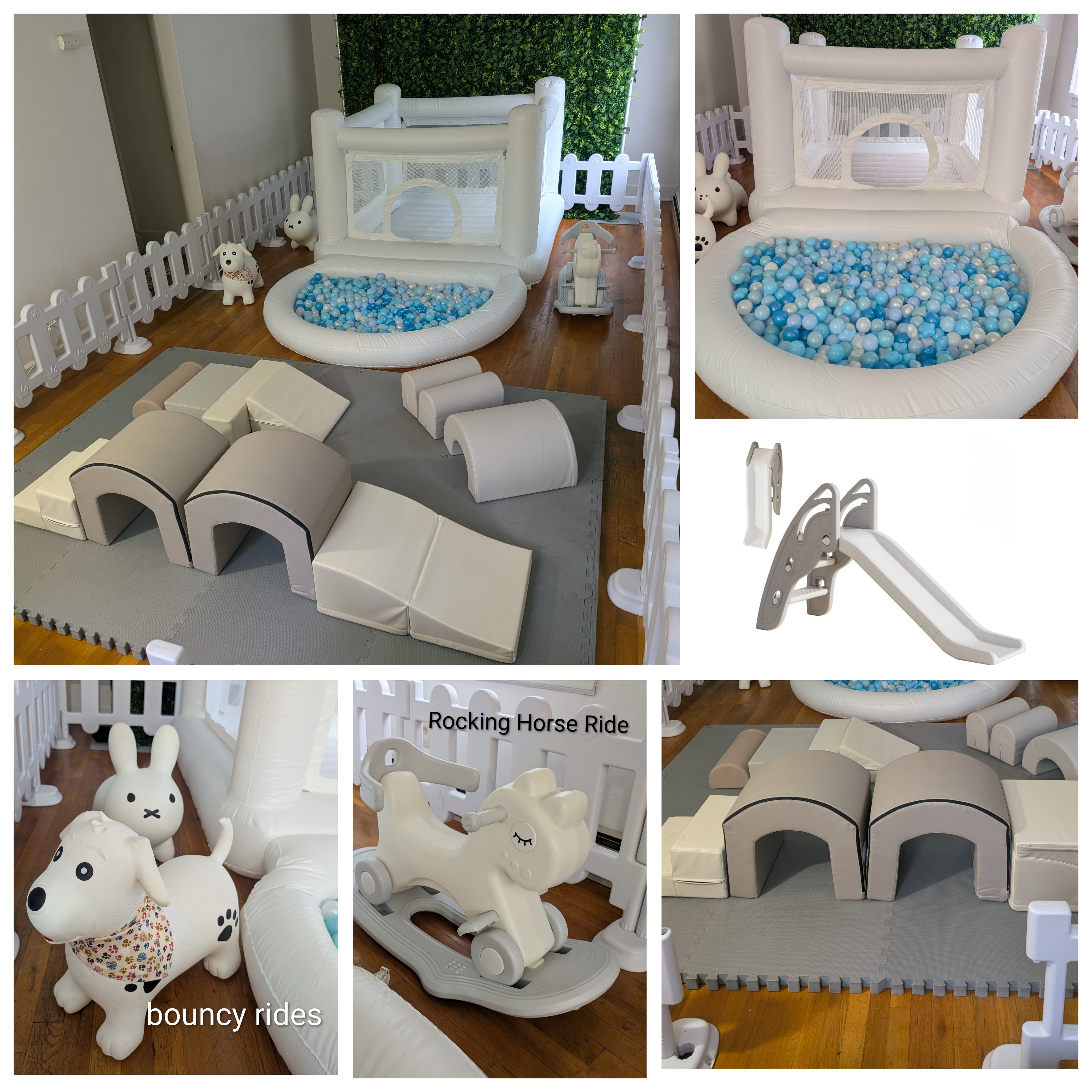 RENTAL - White Indoor Soft Play Set with white fence