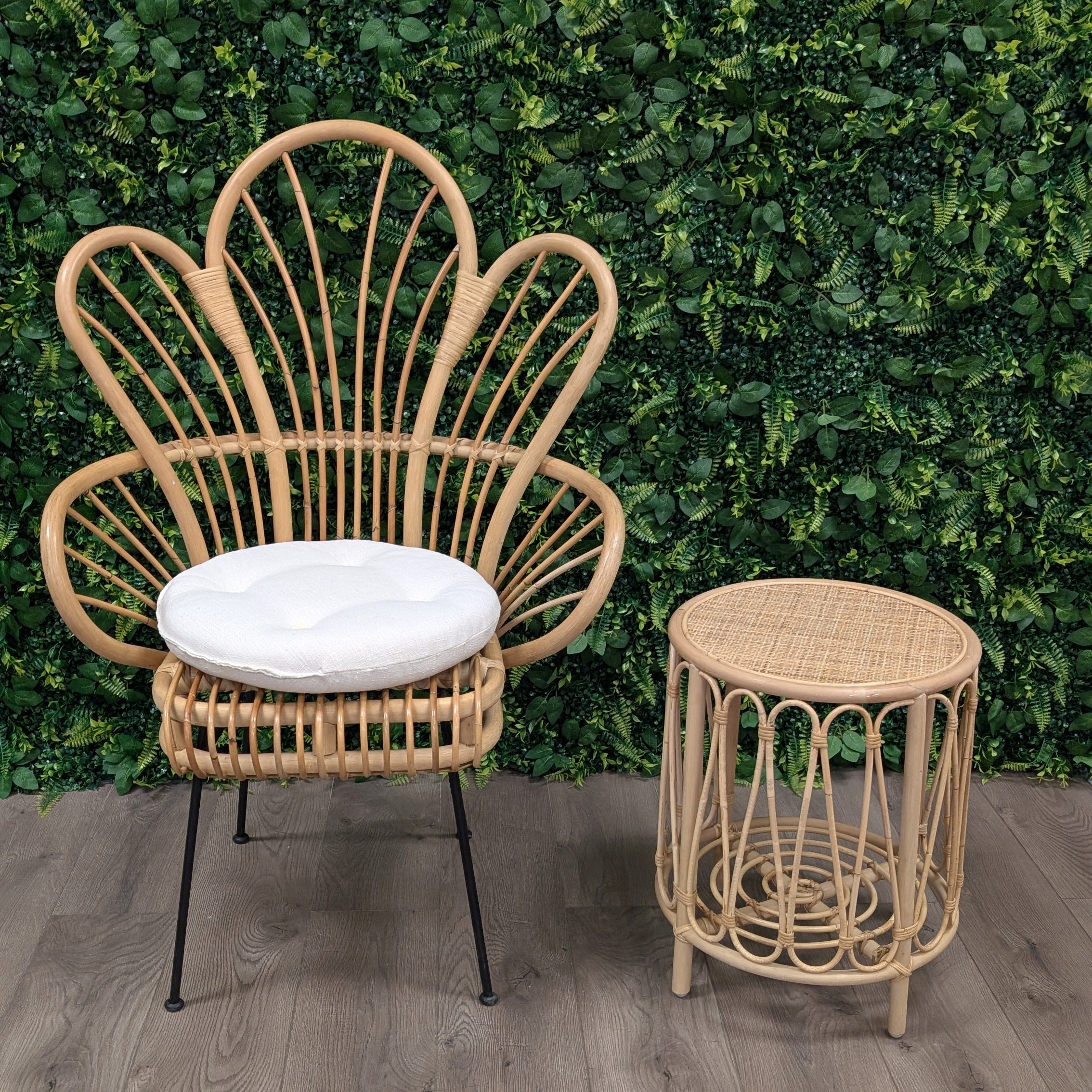 RENTAL - Boho Flower Chair And Side Table Combo