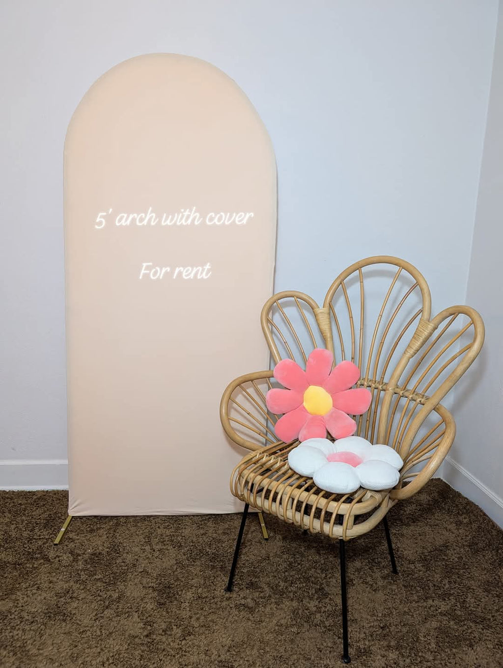 RENTAL - 3 Gold Metal Arches with covers