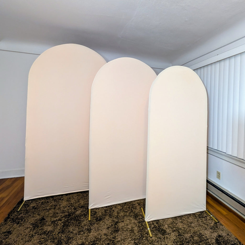 RENTAL - 3 Gold Metal Arches with covers