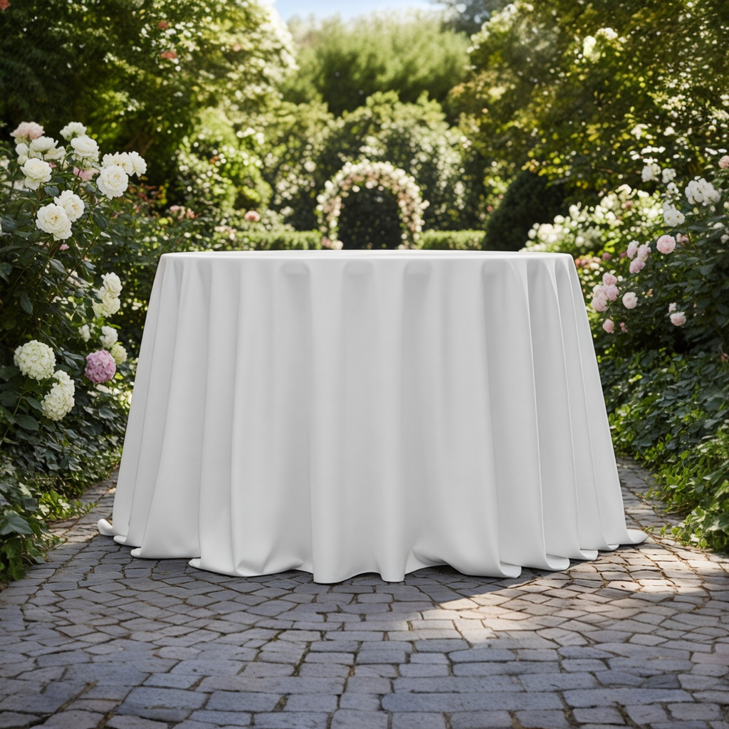 RENTAL - LINEN - Round Tablecloth 120in White