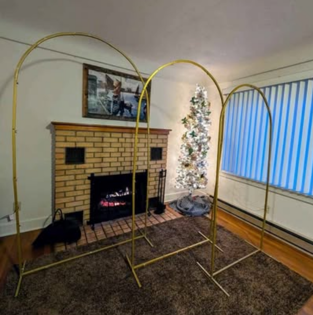 RENTAL - 3 sets of Gold Metal Arches (7.2', 6' & 5' frames only)