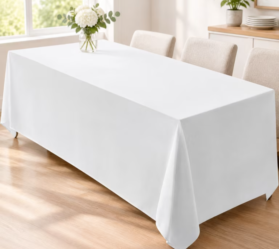 Rental - 90×132" White Table cloth - rectangle