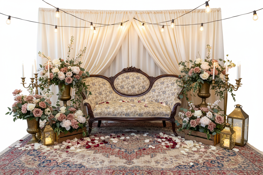Victorian Settee Vintage Event Setup