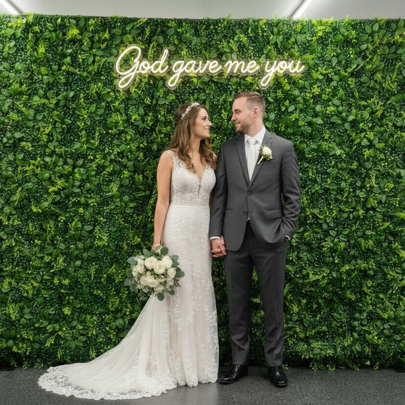 Wedding with God Gave Me You Neon Sign